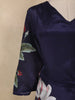 Navy Blue Floral Printed Crepe Silk Salwar Suit with Dupatta