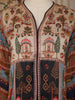 Navy Blue Floral Printed Crepe Silk Skirt Top