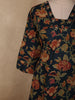 Navy Blue Floral Printed Design Cotton Salwar Suit with Dupatta