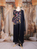 Navy Blue Floral Printed Design Peplum Palazzo Suit with Dupatta