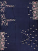 Navy Blue Floral Sequins Embroidered Design Satin Saree