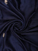 Navy Blue Floral Sequins Embroidered Design Satin Saree
