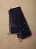 Navy Blue Floral Sequins Embroidered Design Georgette Unstitched Salwar Material with Dupatta