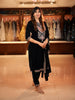 Navy Blue Floral Thread Embroidery Velvet Salwar Suit