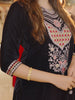 Navy Blue Floral Thread Embroidery Velvet Salwar Suit