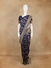 Navy Blue Floral Woven Design Banarasi Silk Saree