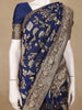Navy Blue Floral Woven Design Banarasi Silk Saree