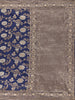 Navy Blue Floral Woven Design Banarasi Silk Saree