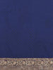 Navy Blue Floral Woven Design Banarasi Silk Saree