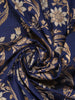 Navy Blue Floral Woven Design Banarasi Silk Saree