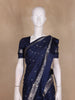 Navy Blue Floral Woven Design Pure Banarasi Saree