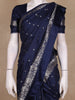 Navy Blue Floral Woven Design Pure Banarasi Saree