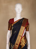 Navy Blue Floral Woven Design Pure Kanchipuram Silk Saree