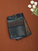 Navy Blue Floral Woven Design Semi Silk Saree with Zari Border