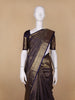 Navy Blue Floral Woven Pure Kanchipuram Silk Saree With Zari Border