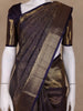 Navy Blue Floral Woven Pure Kanchipuram Silk Saree With Zari Border