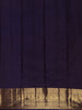 Navy Blue Floral Woven Pure Kanchipuram Silk Saree With Zari Border