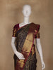 Navy Blue Floral Woven Pure Kanchipuram Silk Saree With Zari Border