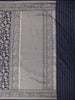 Navy Blue Floral Zari Woven Design Pure Banarasi Silk Saree with Zari Border