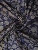 Navy Blue Floral Zari Woven Design Pure Banarasi Silk Saree with Zari Border