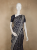 Navy Blue Floral Zari Woven Design Pure Banarasi Silk Saree with Zari Border
