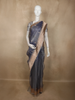 Navy Blue Floral Zari Woven Design Tissue Designer Saree with Zari Border