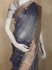 Navy Blue Floral Zari Woven Design Tissue Designer Saree with Zari Border
