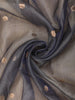 Navy Blue Floral Zari Woven Design Tissue Designer Saree with Zari Border
