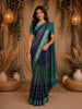 Navy Blue Floral and Stripes Design Mul Mul Cotton Saree