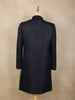Navy Blue Geometric Design Polyester Sherwani Set