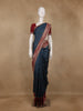 Navy Blue Geometric Diamond Designed Soft Silk Saree - Diadem