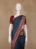 Navy Blue Geometric Diamond Designed Soft Silk Saree - Diadem