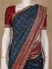 Navy Blue Geometric Diamond Designed Soft Silk Saree - Diadem