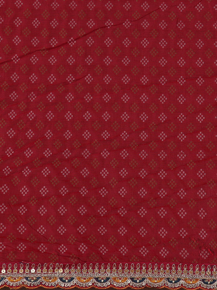 Navy Blue Geometric Diamond Designed Soft Silk Saree - Diadem