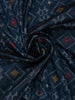Navy Blue Geometric Diamond Designed Soft Silk Saree - Diadem