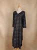 Navy Blue Geometric Floral Printed Rayon Kurti