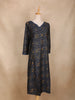 Navy Blue Geometric Floral Printed Rayon Kurti
