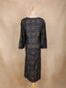 Navy Blue Geometric Floral Printed Rayon Kurti