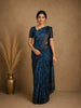 Navy Blue Geometric Printed Chandheri Cotton Saree