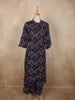 Navy Blue Geometric Printed Design Cotton Palazzo Suit