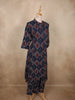 Navy Blue Geometric Printed Design Cotton Palazzo Suit