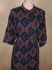 Navy Blue Geometric Printed Design Cotton Palazzo Suit