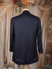 Navy Blue Geometric Textured Embroidered Indo-Western Polyester Sherwani for Men