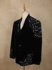 Navy Blue Heavy Beads Embroidered Design Velvet Men's Suit