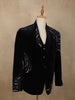 Navy Blue Heavy Beads Embroidered Design Velvet Men's Suit