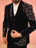 Navy Blue Heavy Beads Embroidered Design Velvet Men's Suit with Matching Pant