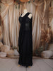 Navy Blue Heavy Kartana Embroidered Design Georgette Indo Western Ready To Wear Saree