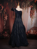 Navy Blue Heavy Sequins Design Satin Party Wear Gown