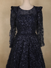Navy Blue Heavy Sequins Embellished Party Wear Net Gown