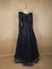Navy Blue Heavy Sequins Embellished Party Wear Net Gown